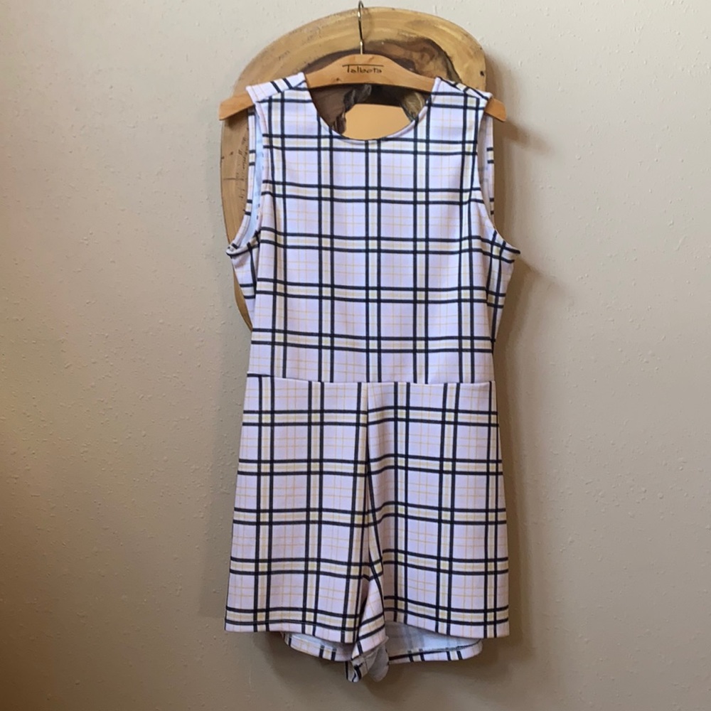 Jumpsuit Romper plaid size L